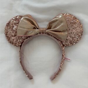 Tokyo Disney Rose Gold Sequin Minnie Mouse Ears Headband